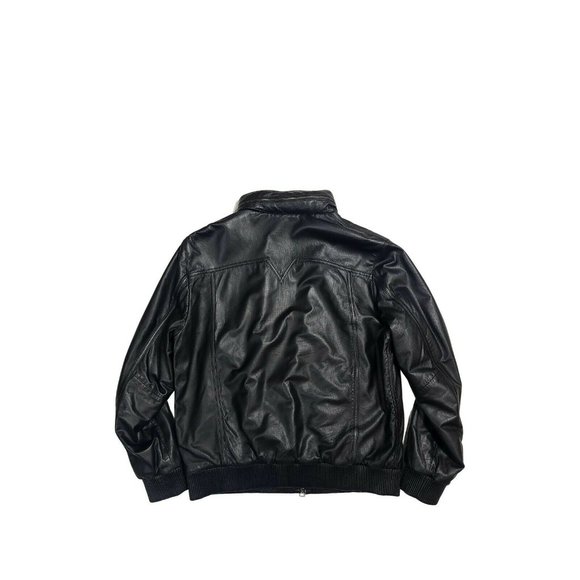Versace (IT56/L) Collection Essential Leather Bomber Jacket - Black Lamb Mint - Picture 5 of 6